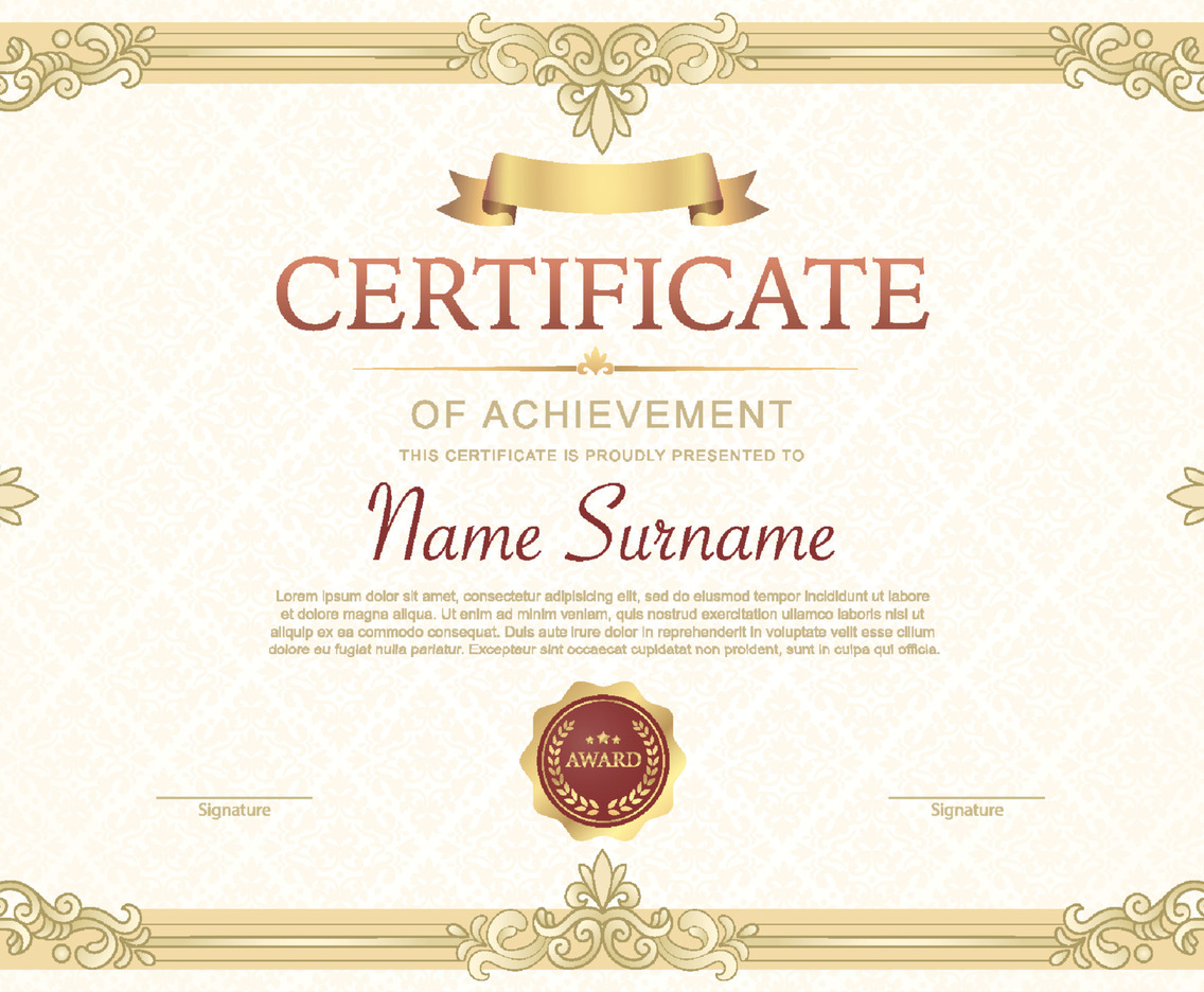Classic Certificate of Achievement Template