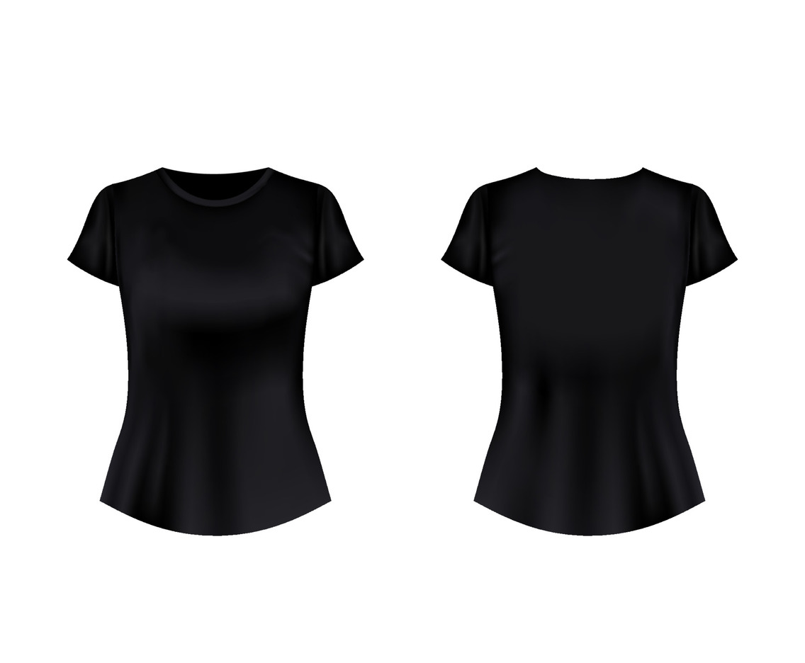 Realistic Mockup of Black Tshirt for Woman