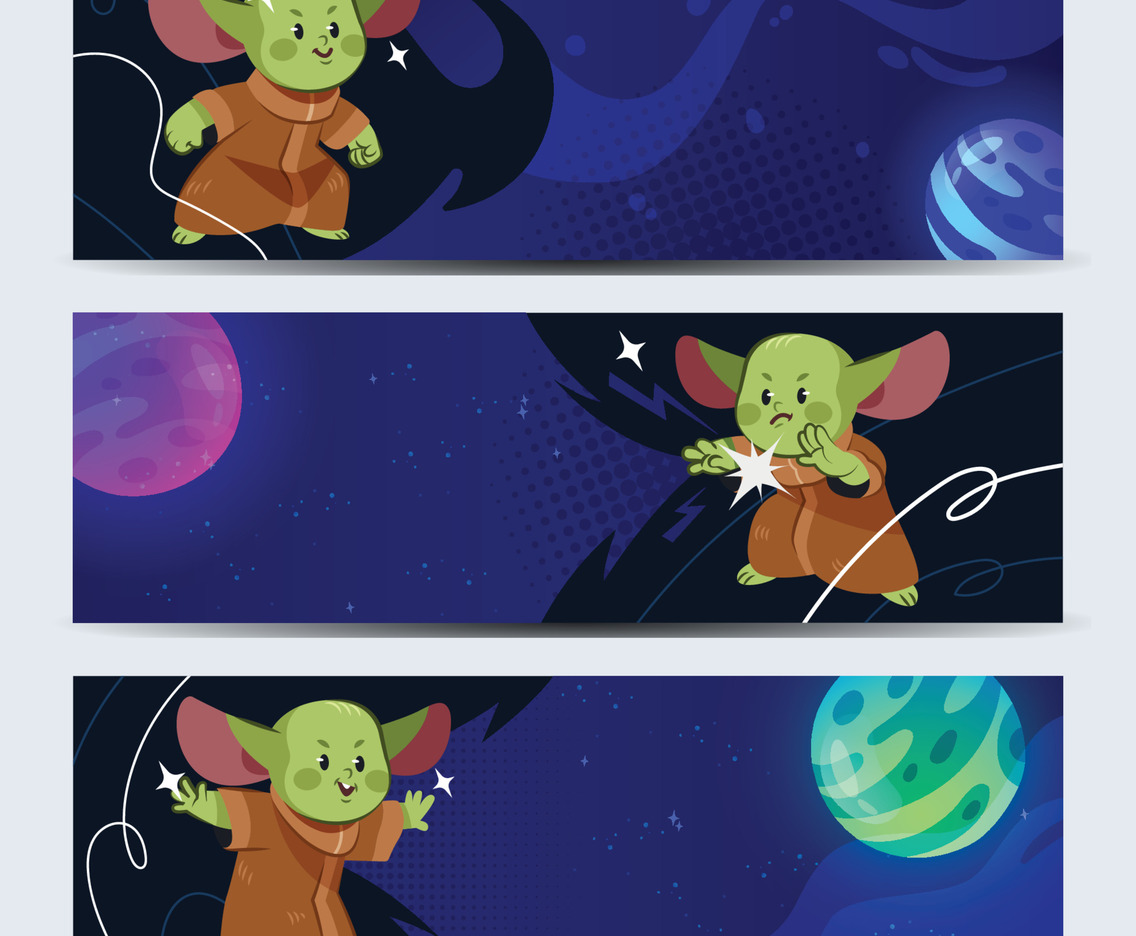 Green Alien Baby Banner Template Design