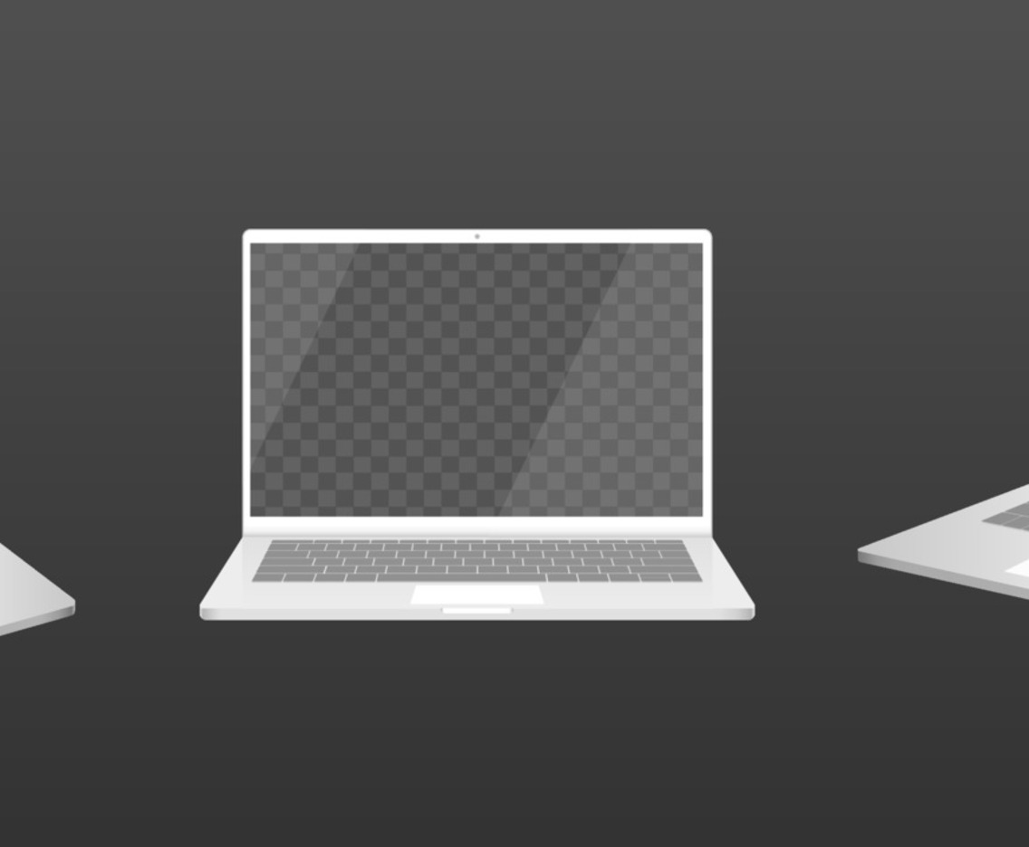 White Laptop Mockup Template Collection Set