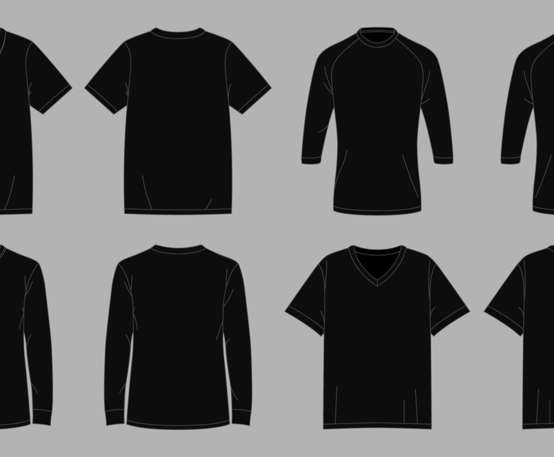 Black Outline Tshirt Mockup