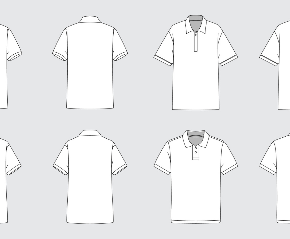 White Outline Polo Shirt Mockup