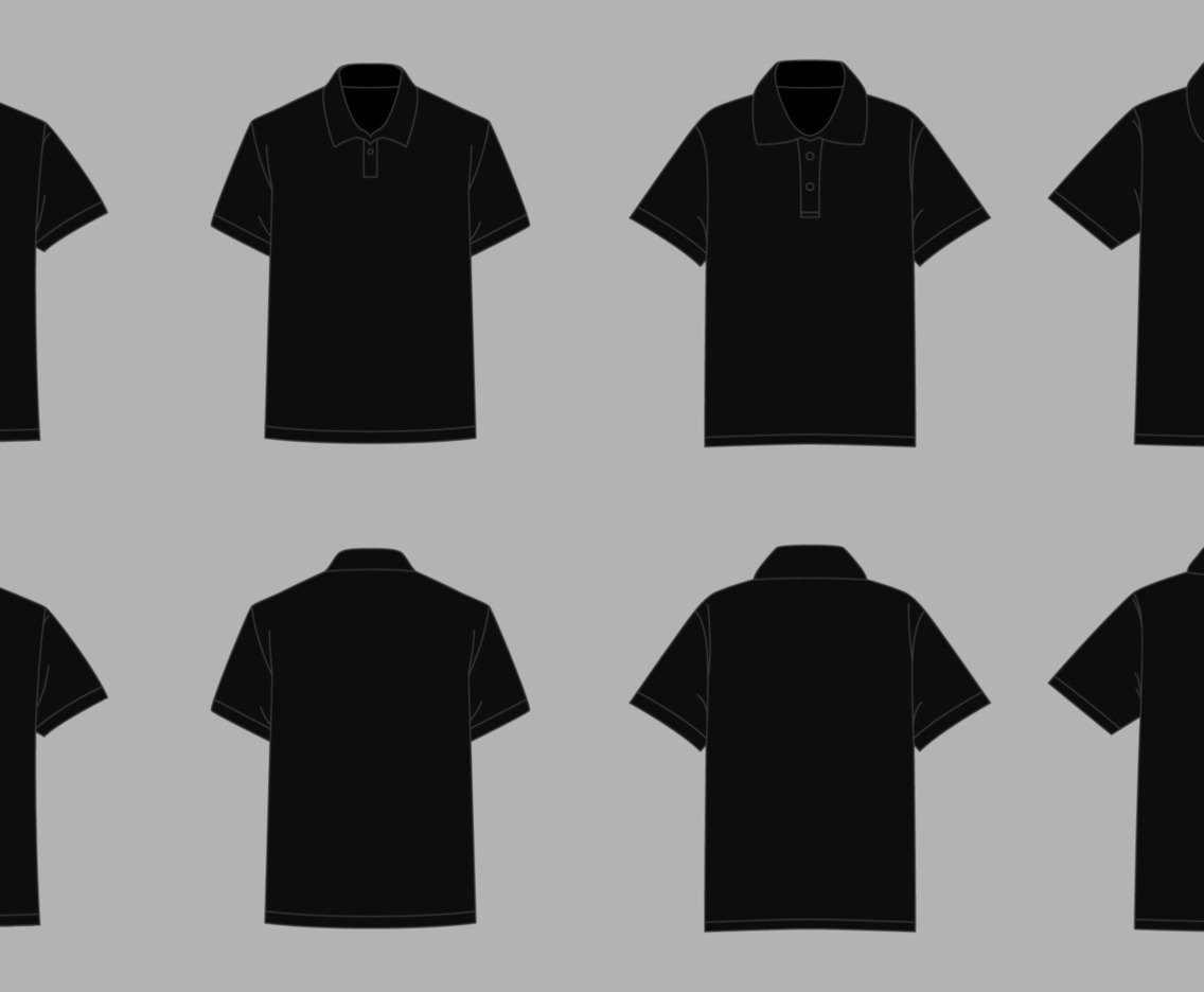 Black Outline Polo Shirt Mockup