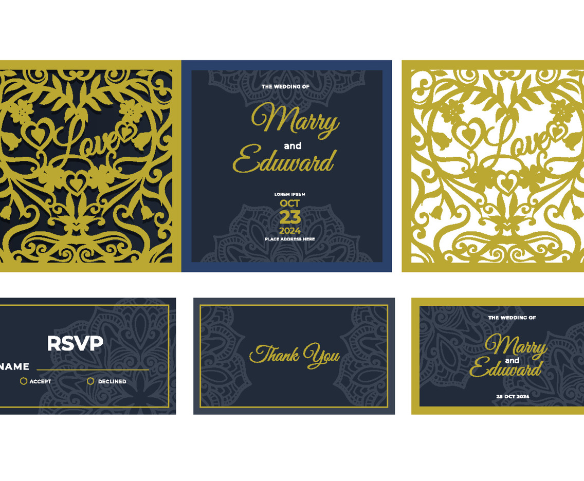Laser Cut Wedding Invitation Template