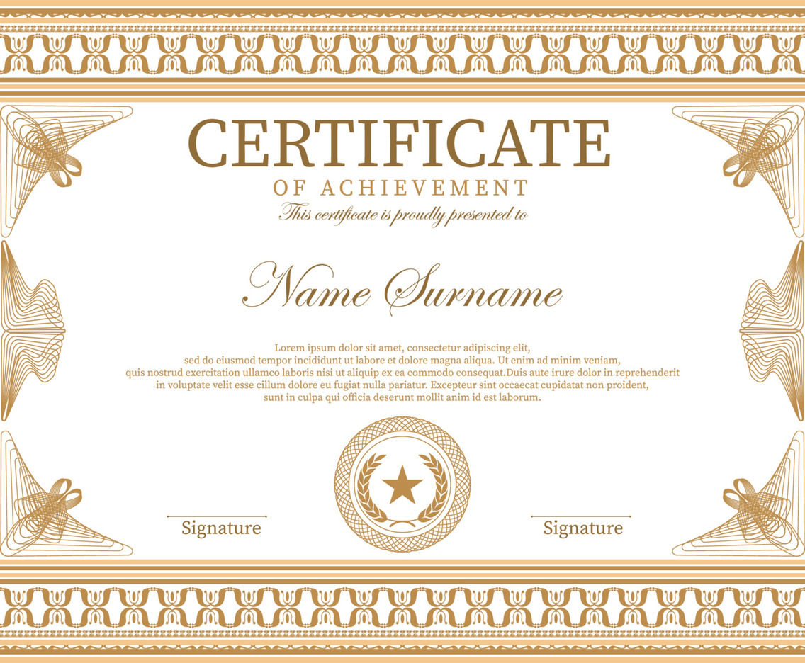 Vintage Professional Certificate Concept