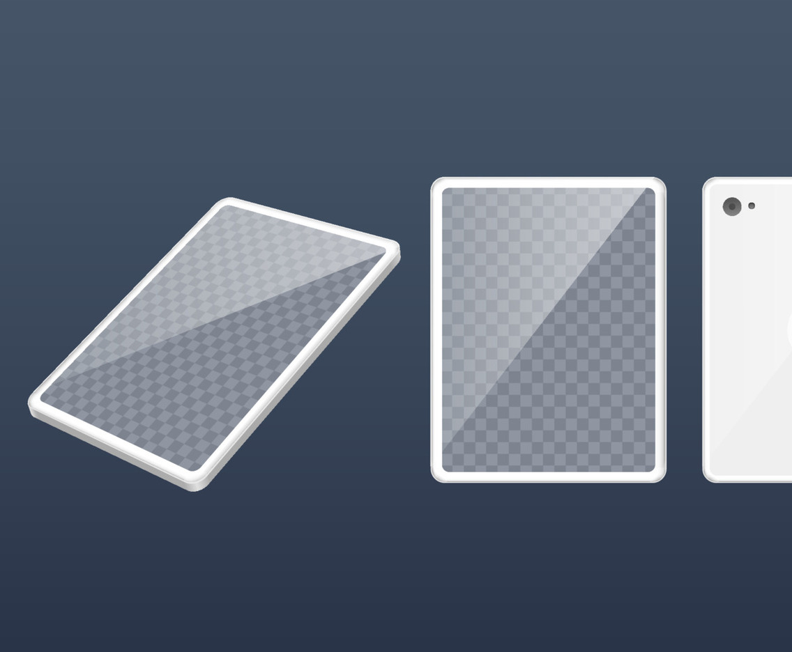White Tablet Mockup Template Collection Set
