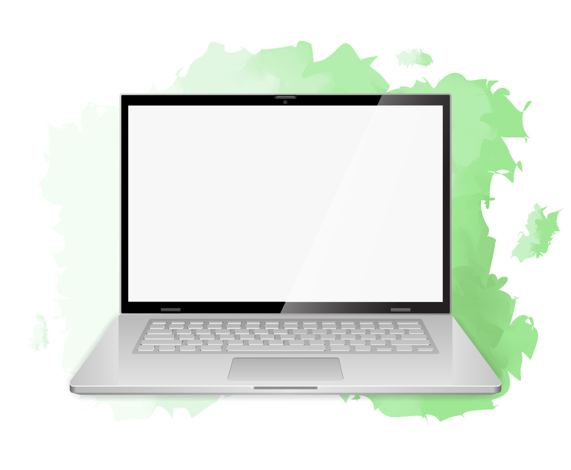 3D Silver Laptop Mockup