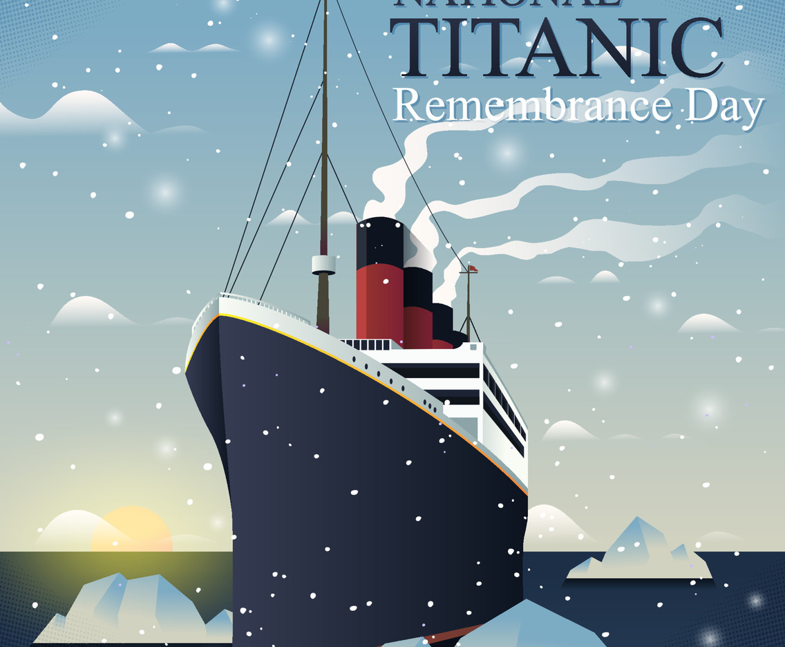 Big Ship and Ice Berg in the Ocean