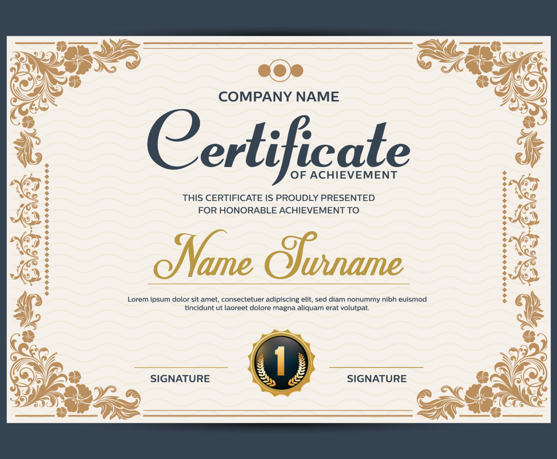 Vintage Certificate Brown Colour Template