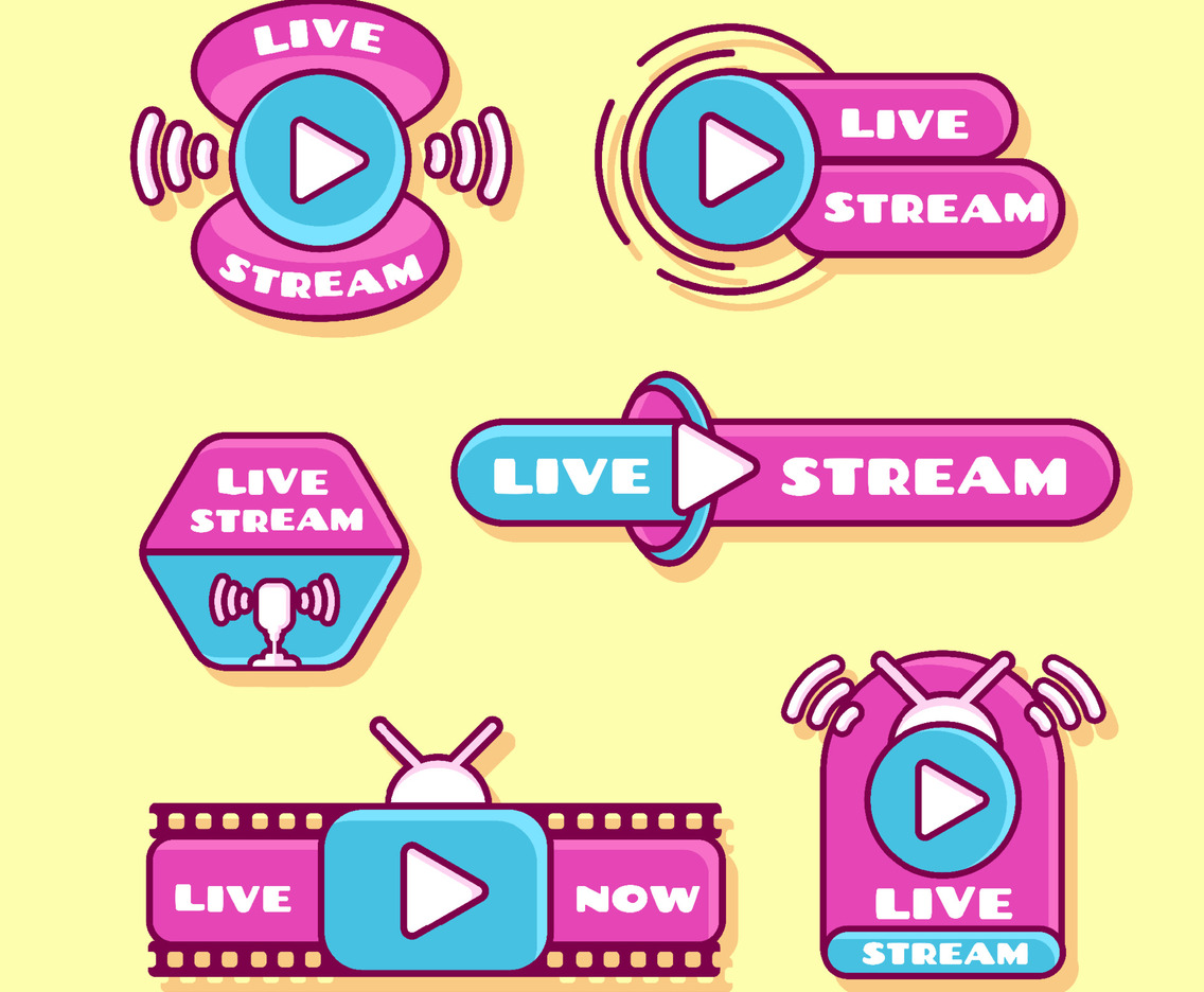 Live Stream Logo in Bubble Gum Color