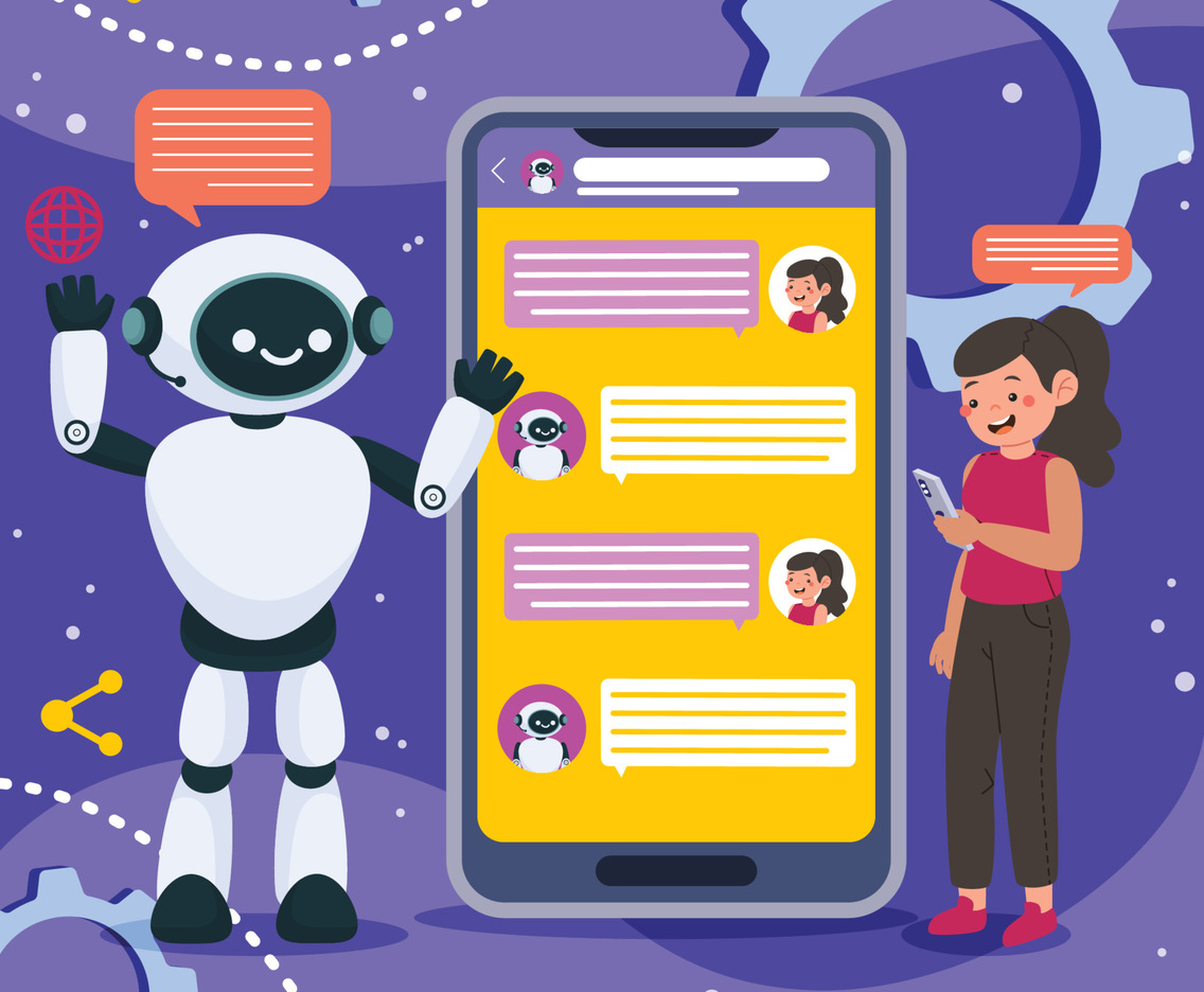 Chat Ai Support in Mobil Phone Concept