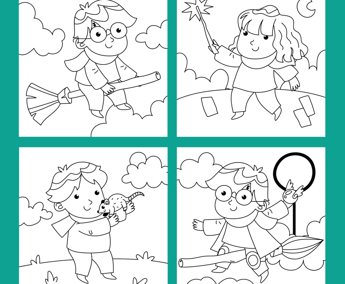 Little Witches Coloring Page