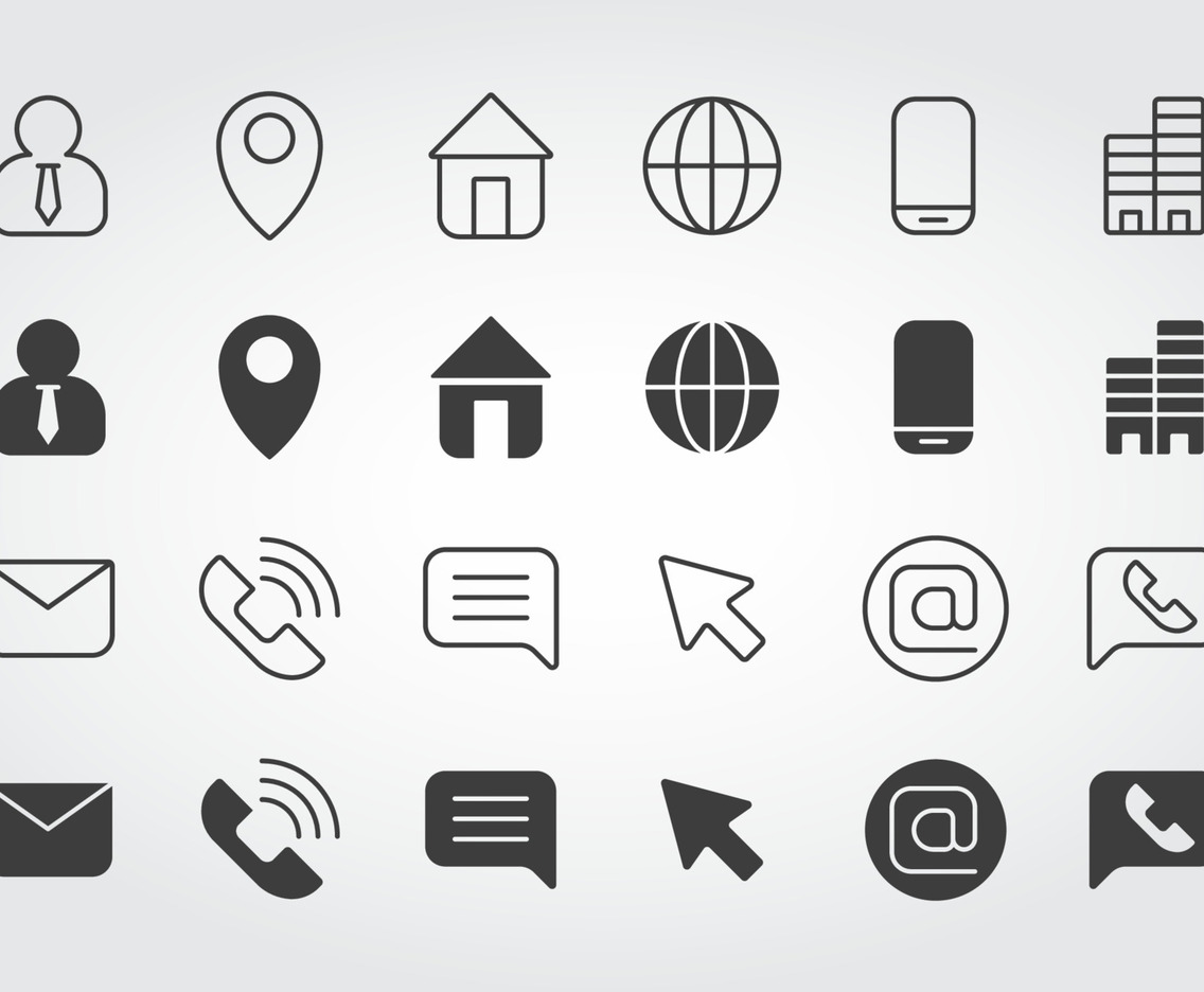 Simple Dual Tone Business Card Icons