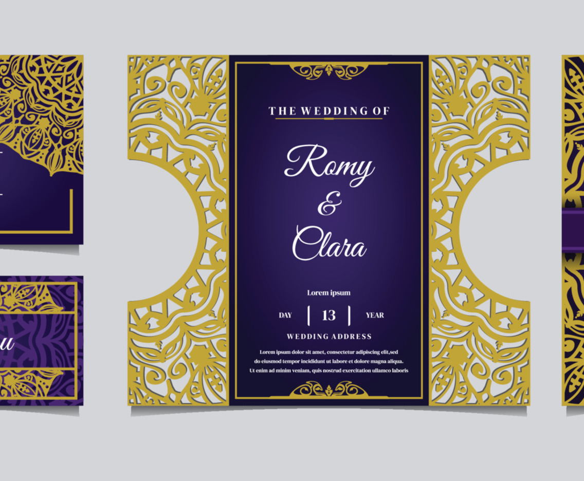 Laser Cut Wedding Invitation Template
