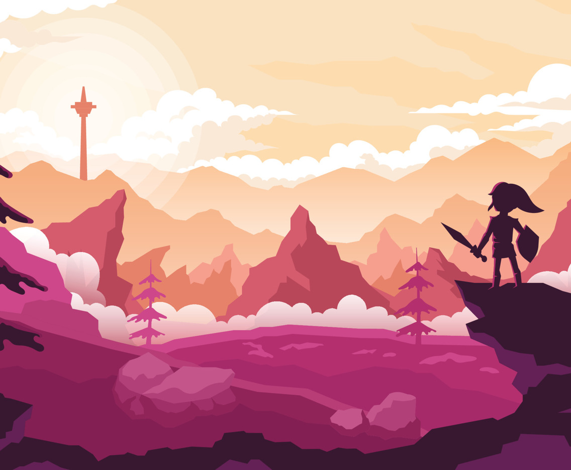 Background of Elf Warrior with Sword