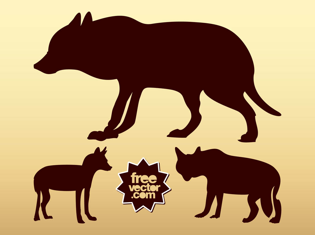 Wolf Silhouettes Vector