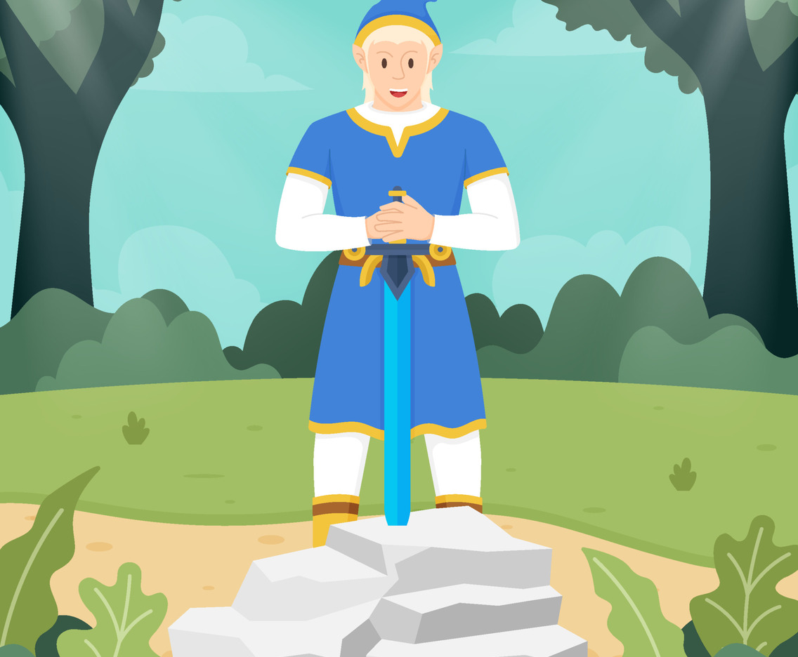 Elf Swordsman in the Forest Concept