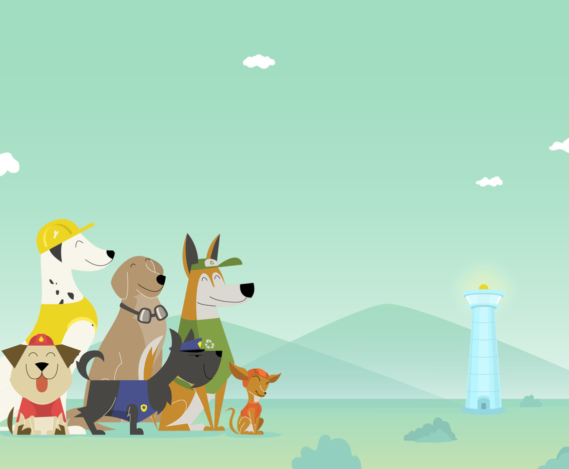Background of Group of Dogs as Cosplayer