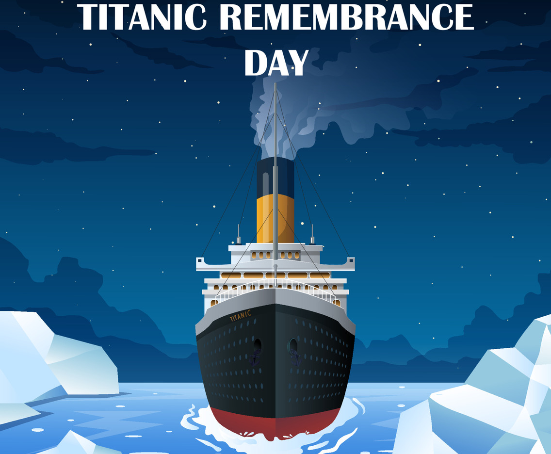 Cruise Ship in Sea Of Iceberg Concept