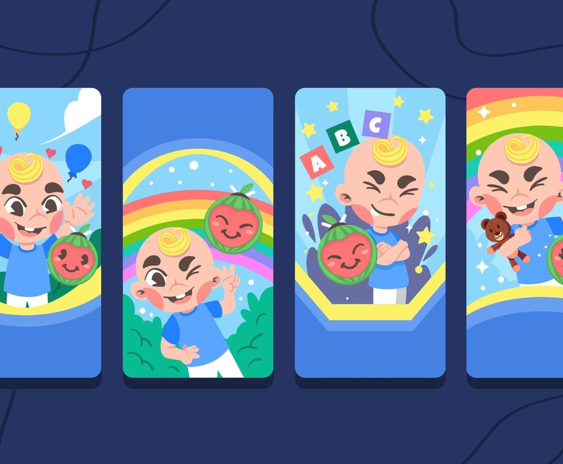 Baby and Watermelon Doll Banner Set