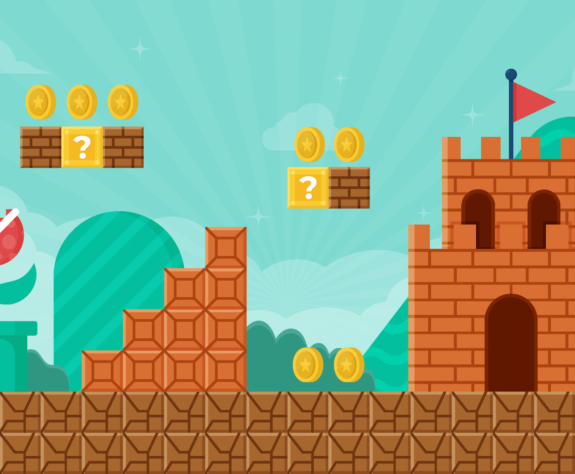 Retro Adventure Video Game Background