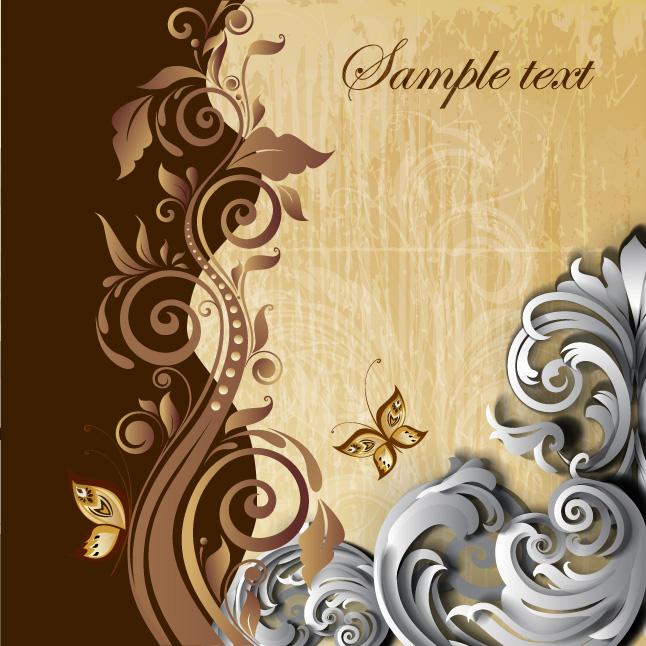 Classic Floral Swirl Background Vector