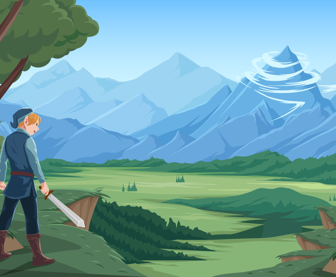 Adventure of Elf With Legendary Sword Background