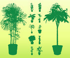 Potted Plant Silhouettes