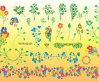 Beautiful Flowers Vector Illustrations