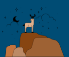 Free deer in the mountain vector