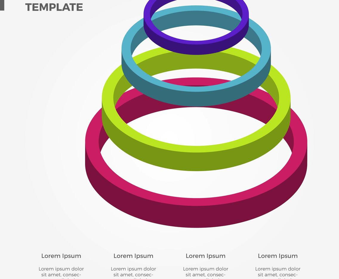 Flat 3 D Colourful Infographic Vector Template Vector Art & Graphics