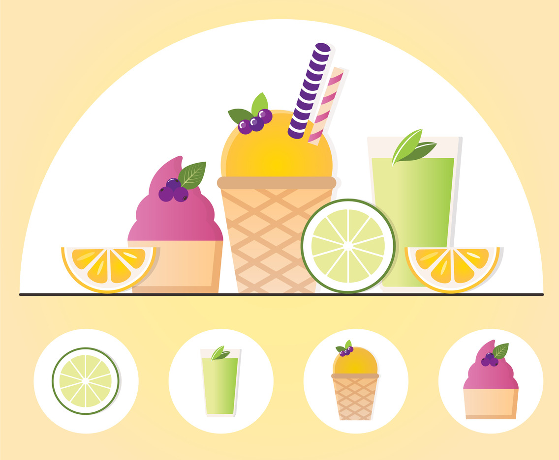 Vector Summertime Elements Illustration