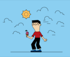Free icecream Boy Vector