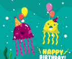 Happy Birthday Animals Vector