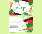 Watercolor Plants And Veggies Business Card Template