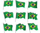 Wavy 3D Brazil Flag