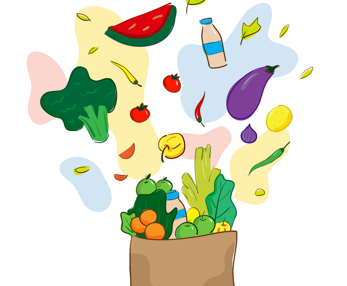 Healthy Food hand-drawn  illustration
