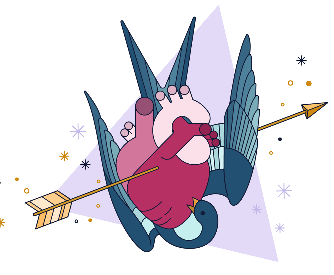 Winged Heart Vector