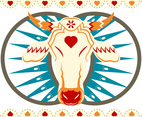 Bumba Meu Boi Bull Head and Abstract Background