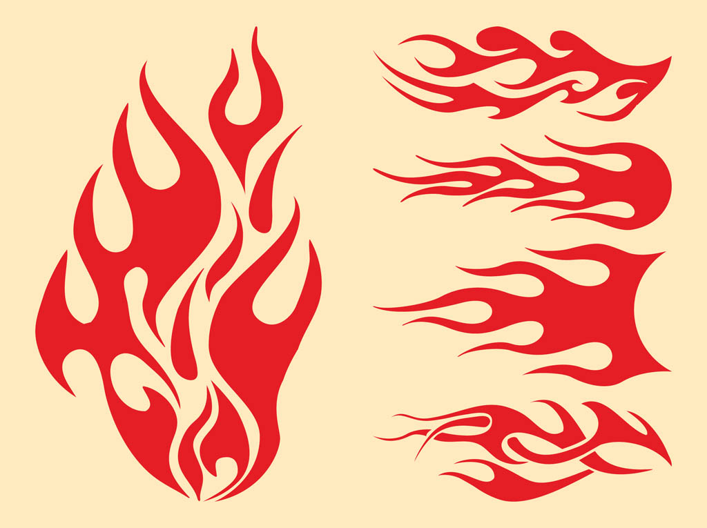 Flame Silhouettes by vectorlady.com.