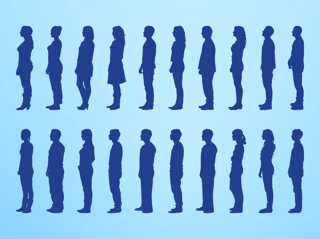 Download Standing People Silhouettes Vector Art & Graphics | freevector.com