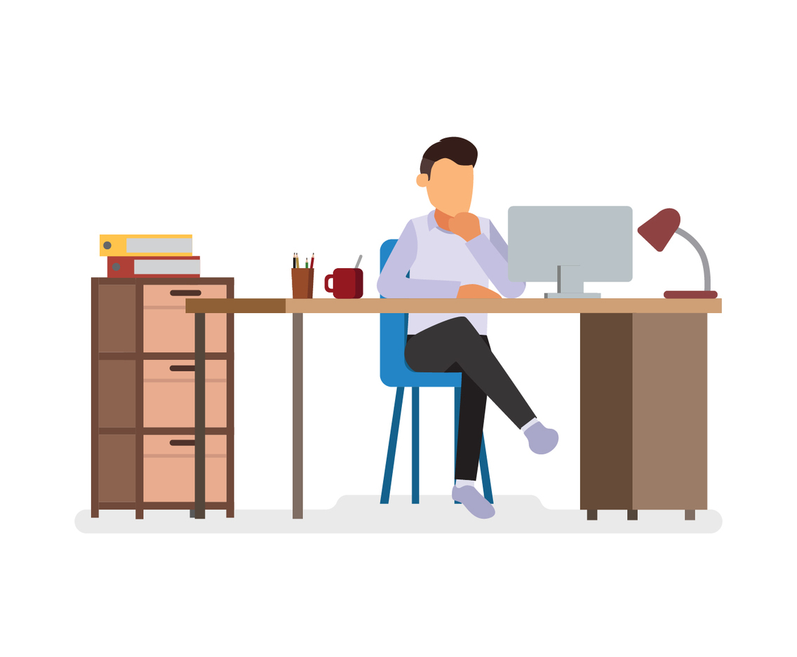 Man thinking in the office