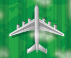 Realistic Airplane With Landscape Background