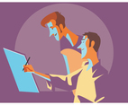 Designer Working Vector