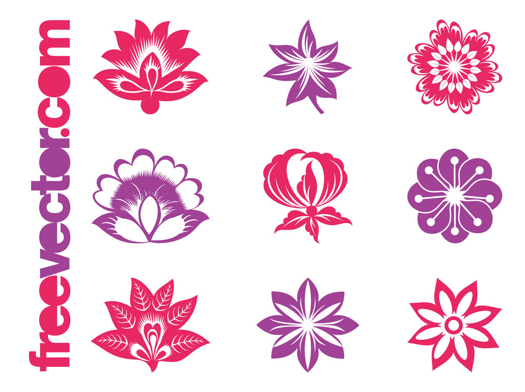 Blooming Flowers Graphics Set