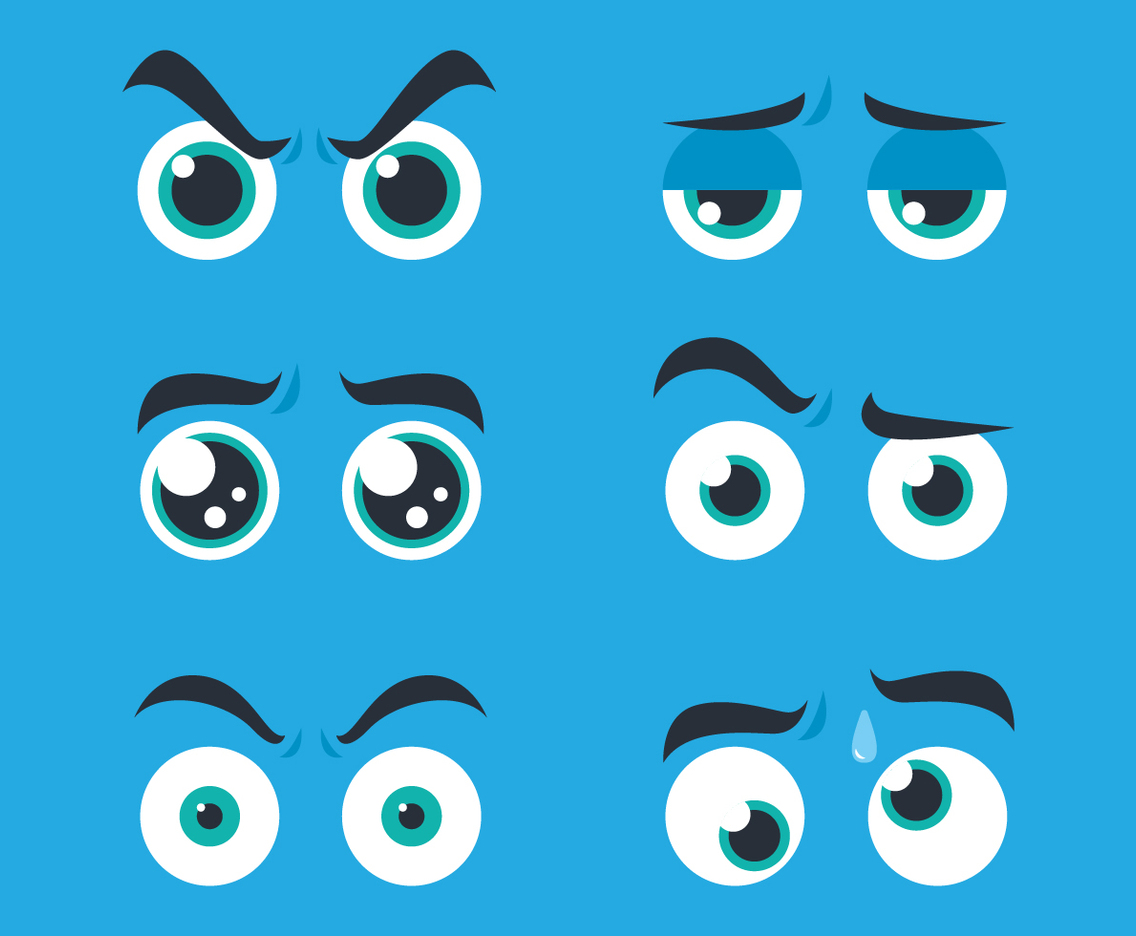 Flat Eyes Cartoon