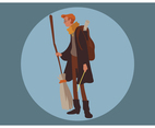 Wizard School Student Dress Style Vector