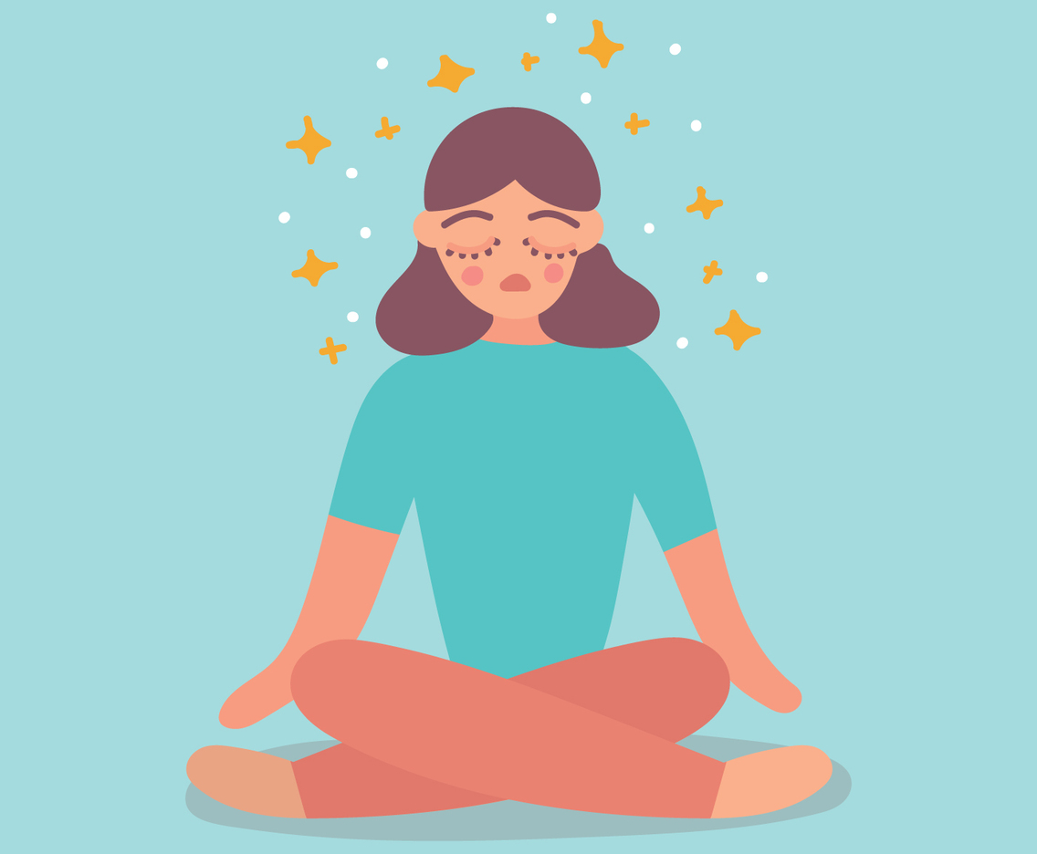 Girl Meditating For Her Mental Health