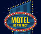 retro sign lighting up at night
