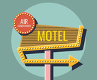 warm and cool color retro sign in sky